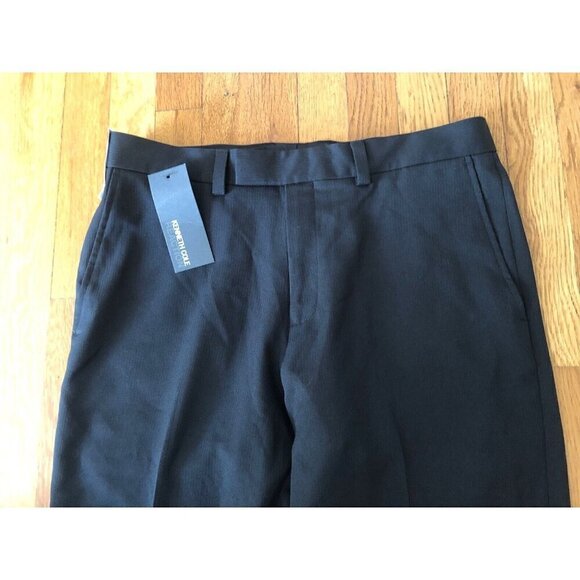 NWT Kenneth Cole Reaction Mens Size 34x32 Vertical Texture Black Dress Pants - Picture 3 of 8